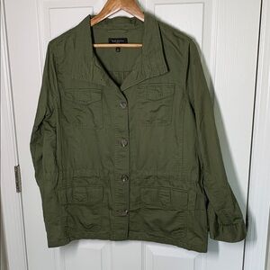 Talbots olive green spring weight jacket size XLPetite